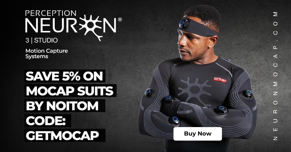 Perception Neuron 3, Percpetion Neuron Studio - Save 5% on Mocap Suits by Noitom Code: GETMOCAP